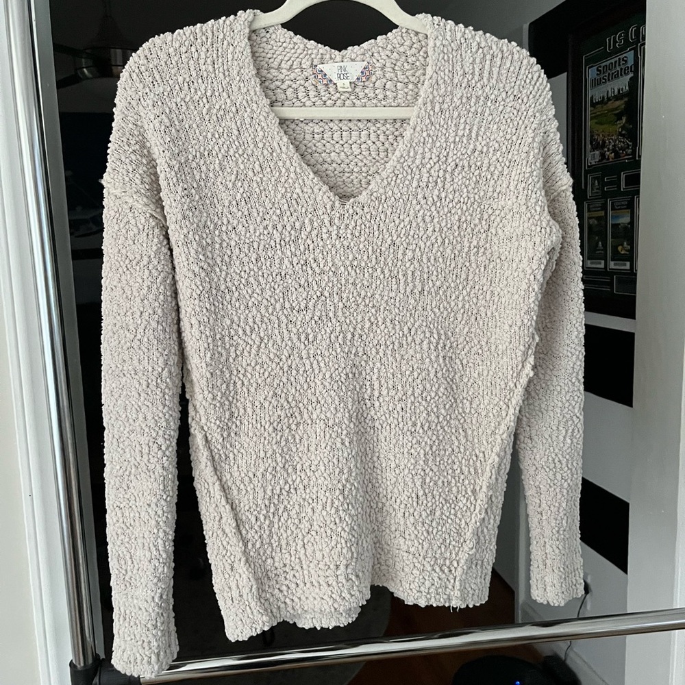 Tan popcorn sweater